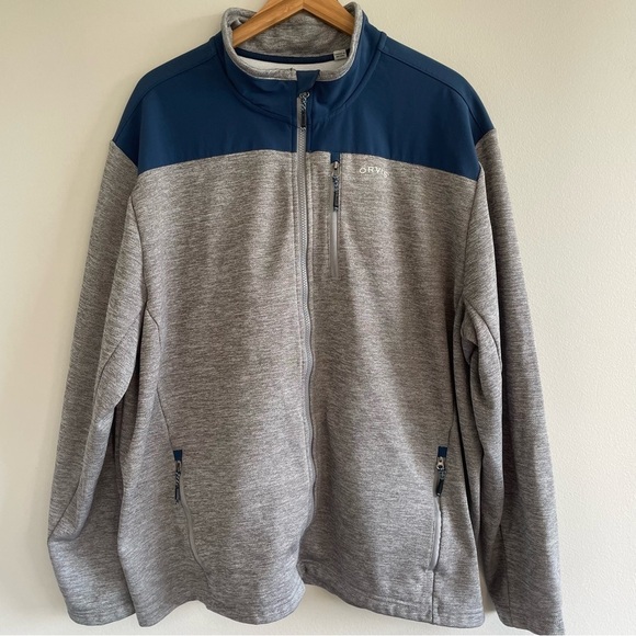 Orvis Other - Orvis Men's Full Zip Up Jacket Blue/Heather Gray Size XXL
